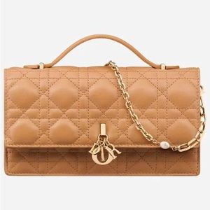 Miss Dior Mini Bag Medium Tan Cannage Lambskin